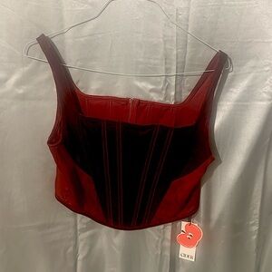 XL Red Velvet Corset Top